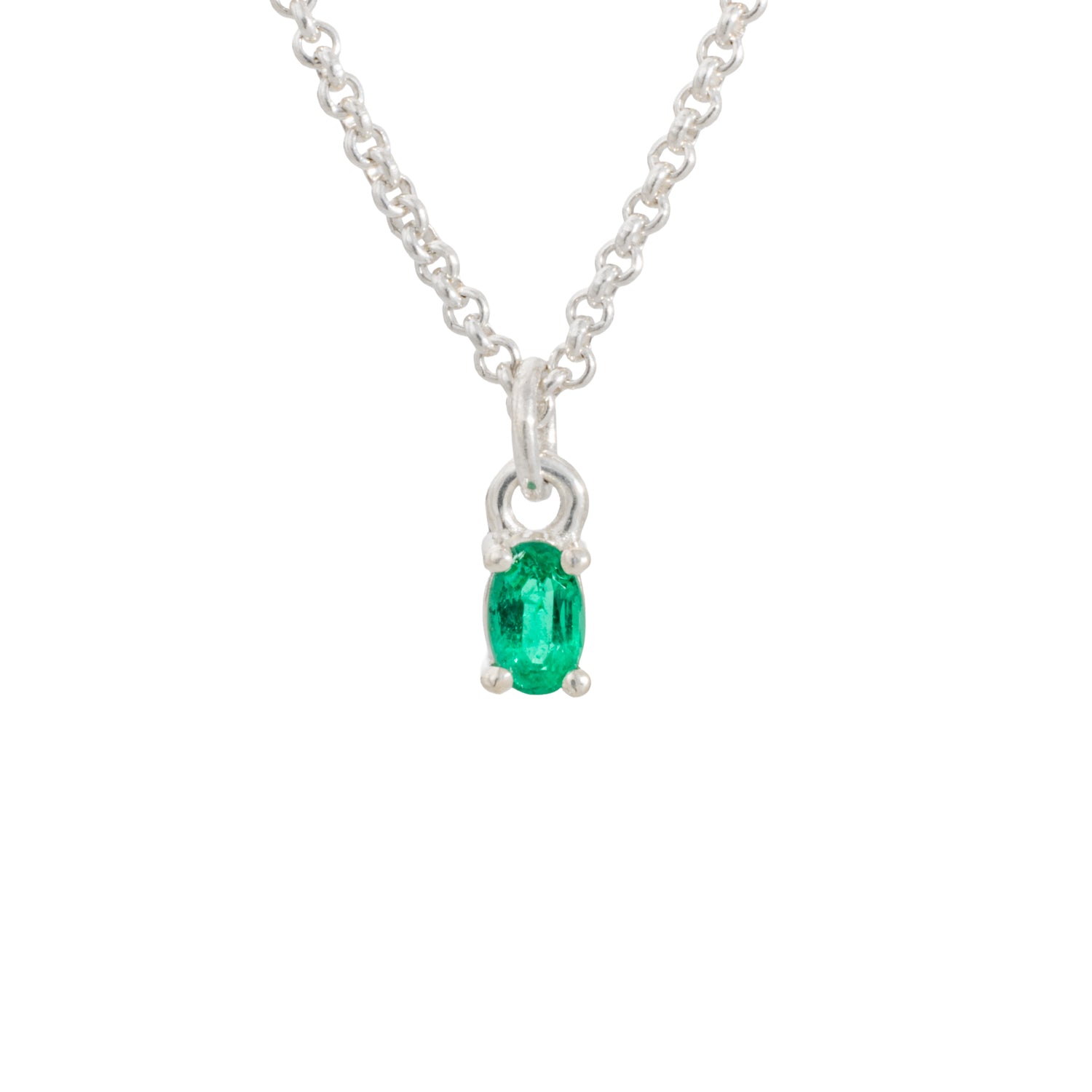 sterling silver birthstone pendant may emerald