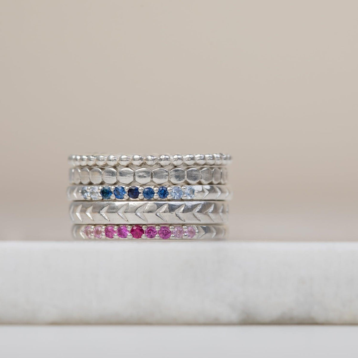 Mothers Birthstone Rings- Stackable Double Birthstones