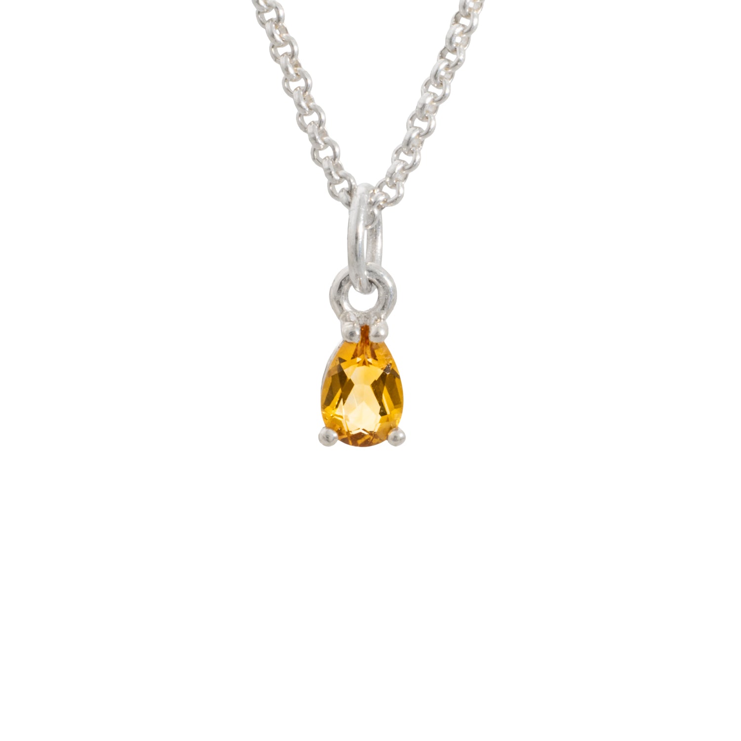 november citrine sterling silver birthstone pendant