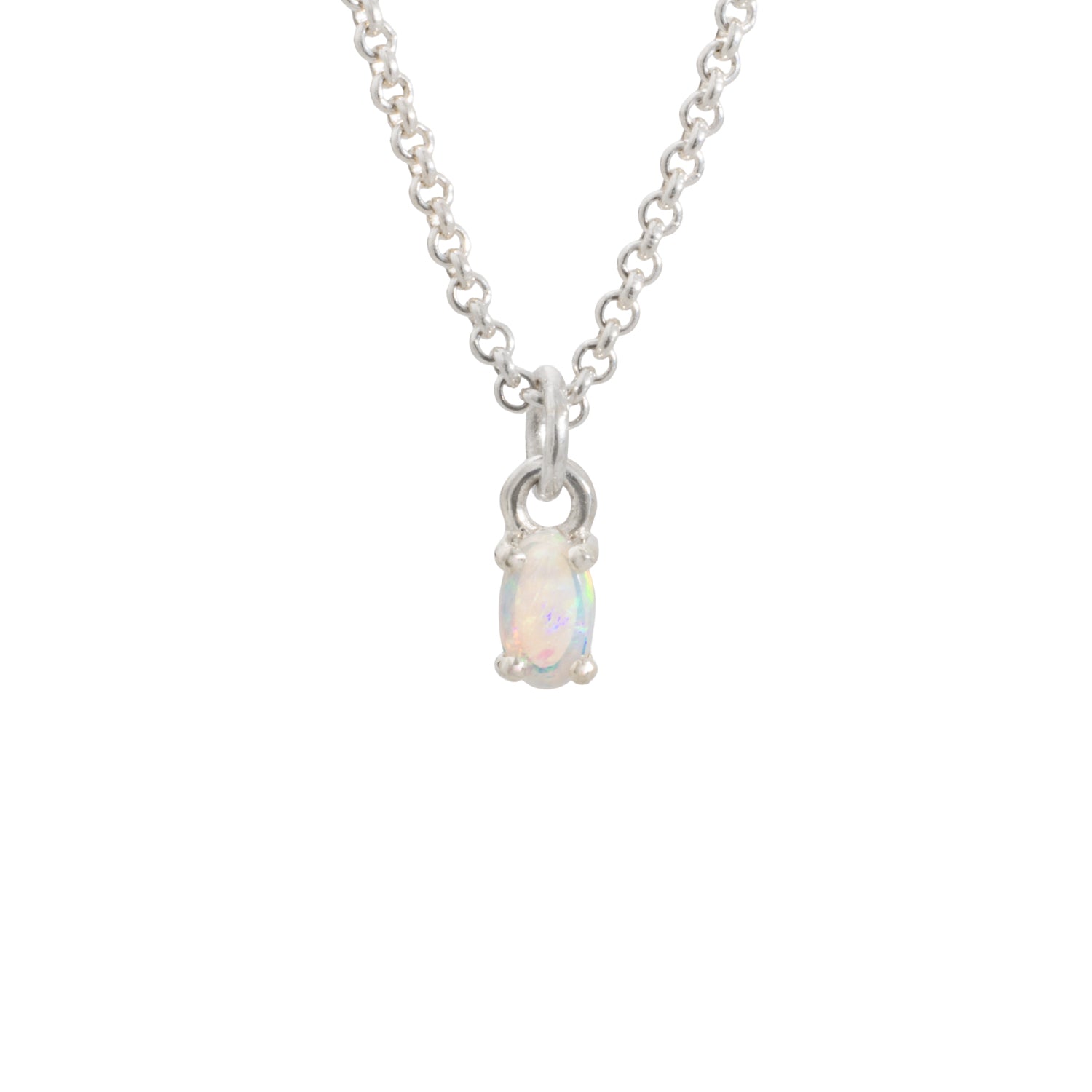 sterling silver birthstone pendant october opal