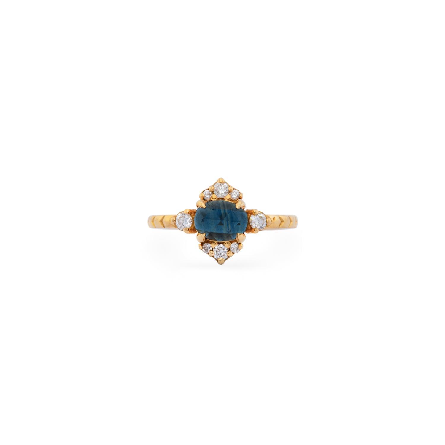 Olivia - Sapphire Ring with Diamonds - Kat Cadegan