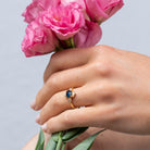 Olivia - Sapphire Ring with Diamonds - Kat Cadegan