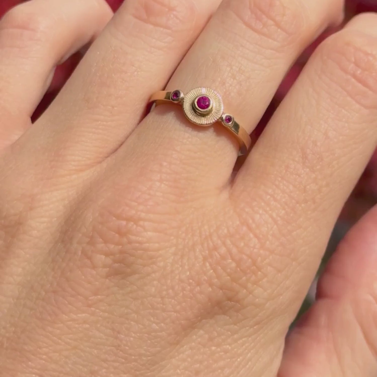 Solaris Ruby Ring - Kat Cadegan Jewellery - 14k Gold