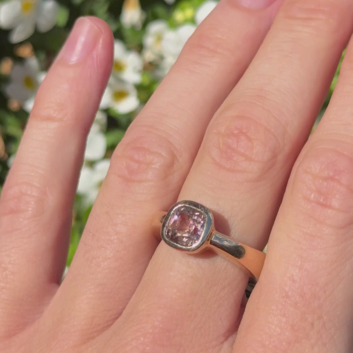 Video of the Georgia peach tourmaline ring