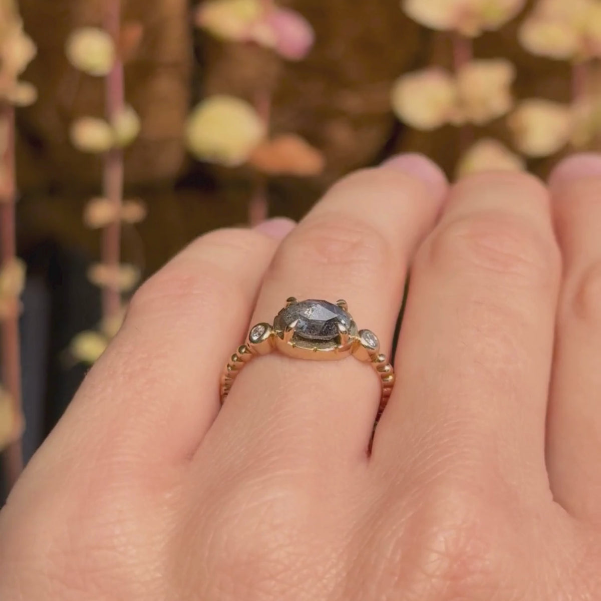 Video of the Jane salt and pepper diamond ring