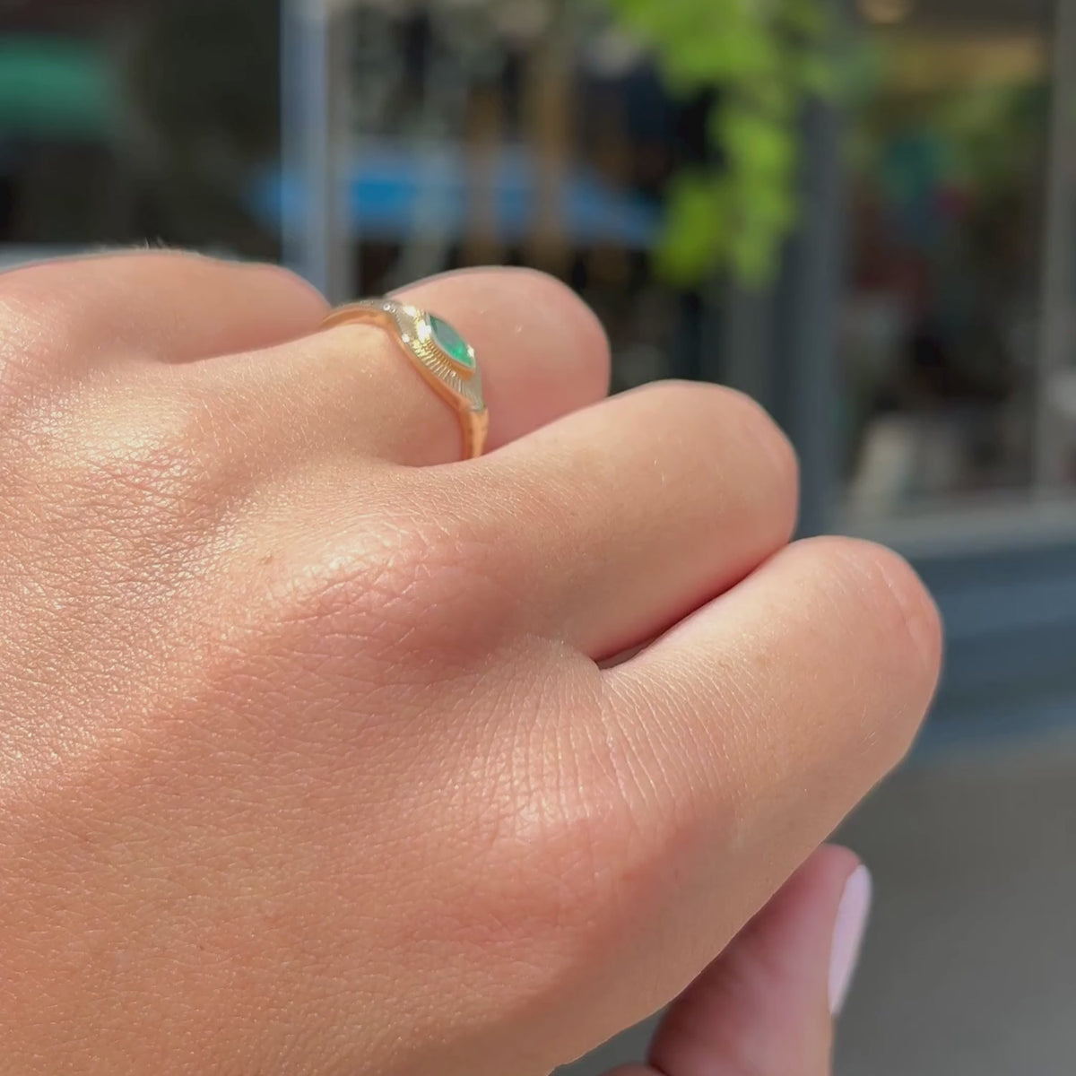 Ajna - Ready to ship - 14k gold - emerald - Kat Cadegan Jewellery