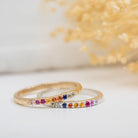 Rainbow Sapphire 14k Gold Band - Kat Cadegan Jewellery