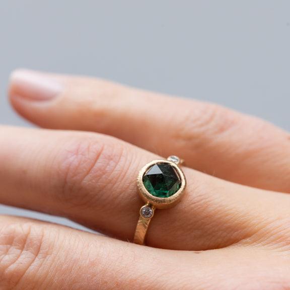 Rosie - Sapphire & Diamond Ring - Kat Cadegan