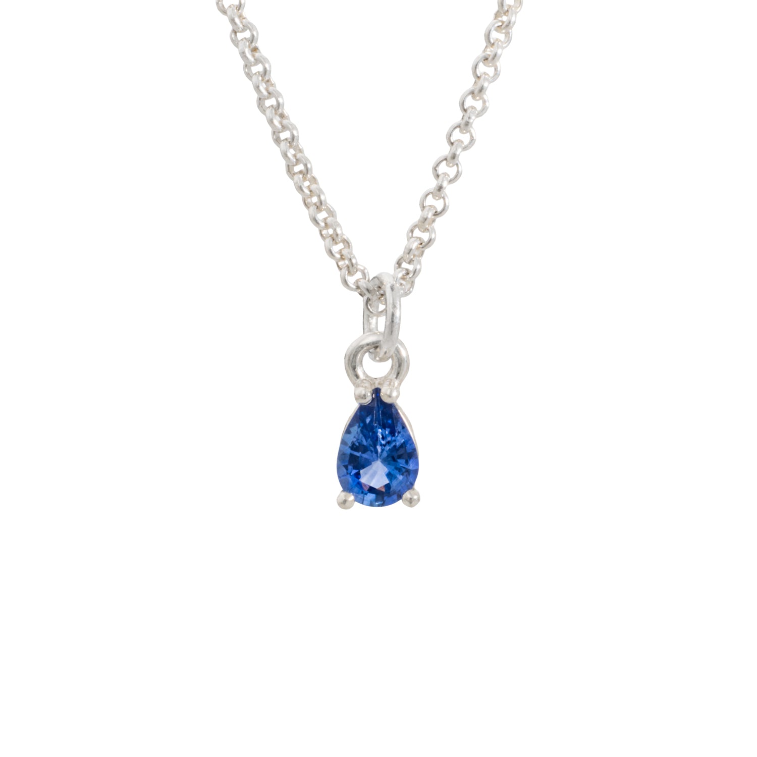 sterling silver birthstone pendant sapphire