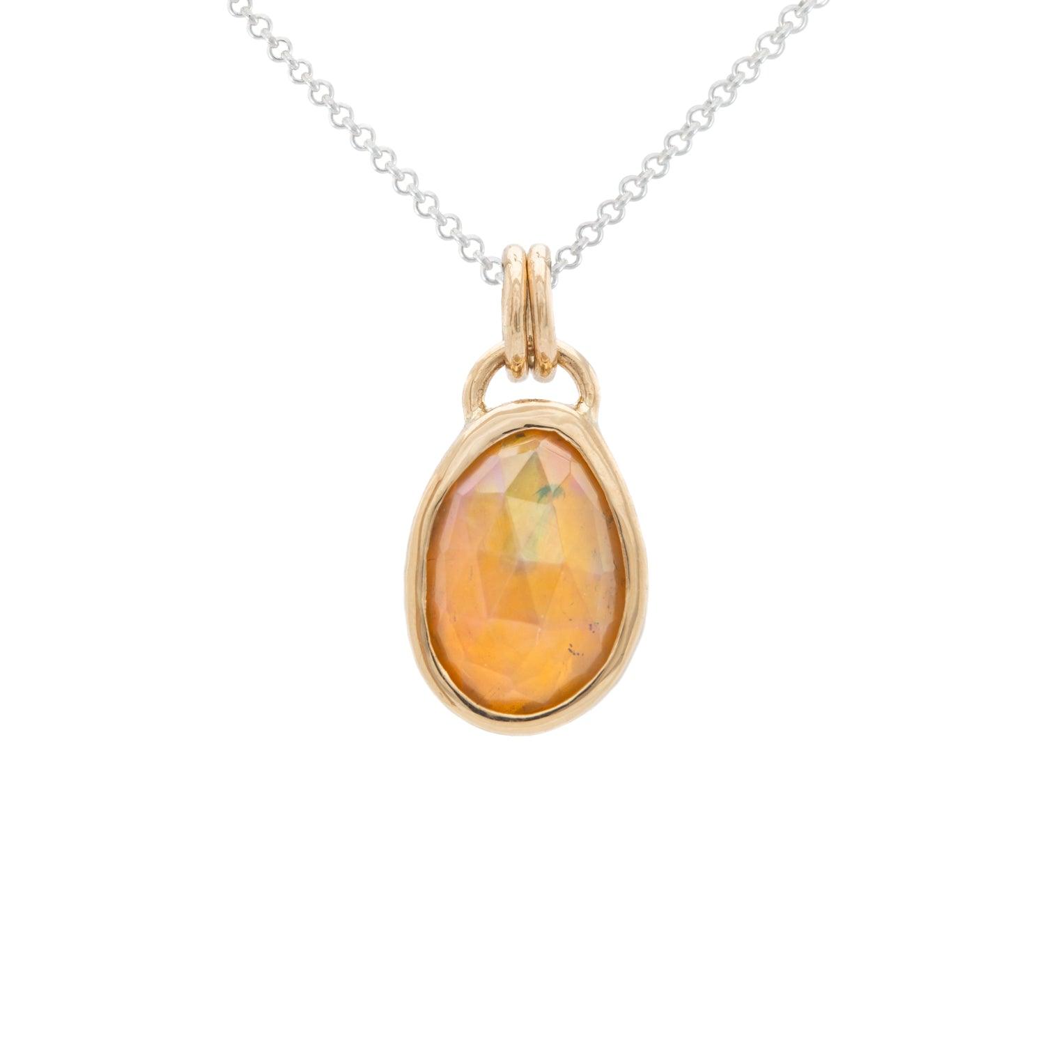 Sloane - welo opal 14k gold pendant - Kat Cadegan