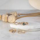 Starburst halo with 5 diamonds - Kat Cadegan