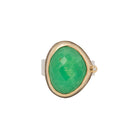 Sybil - Chrysoprase ring with diamond - Kat Cadegan